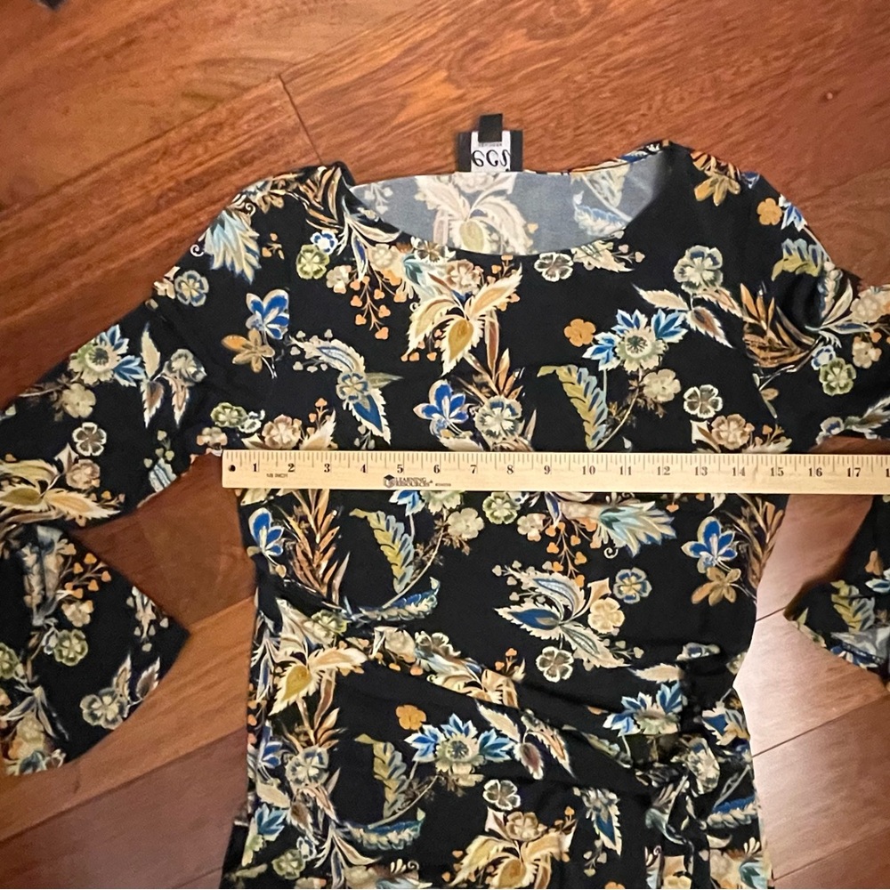 ECI Black Floral Long Sleeve Dress - Picture 5 of 8
